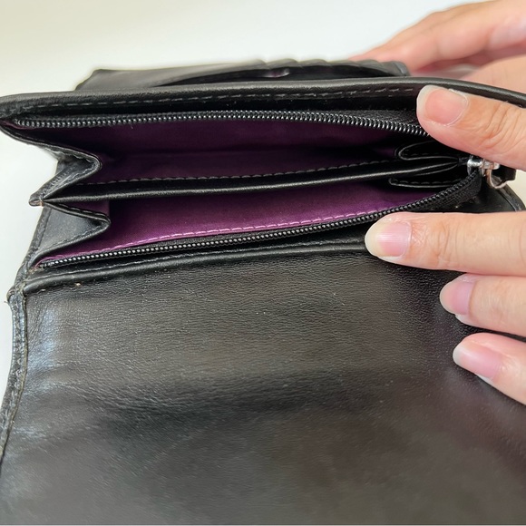 Coach Black Pebbled Leather Medium Bi-Fold Women’s Wallet - Picture 6 of 9